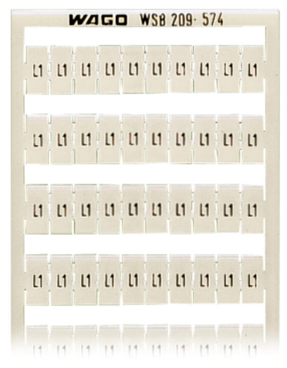 WAGO Klemmenmarkierung ws RM=5mm L1 Serie 209 209-574 horiz