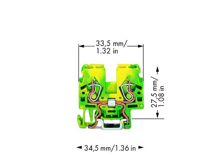 WAGO Schutzleiter-Reihenklemme gn/ge Serie 870 870-917 0,08-2,5qmm 1Etage