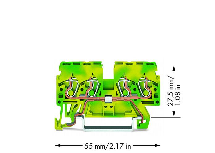 WAGO Schutzleiter-Reihenklemme gn/ge Serie 870 870-837 0,08-2,5qmm 1Etage