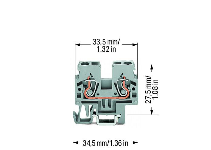 WAGO Reihenklemme 1Etage 2kl gr 24A TS15 Serie 870 870-911