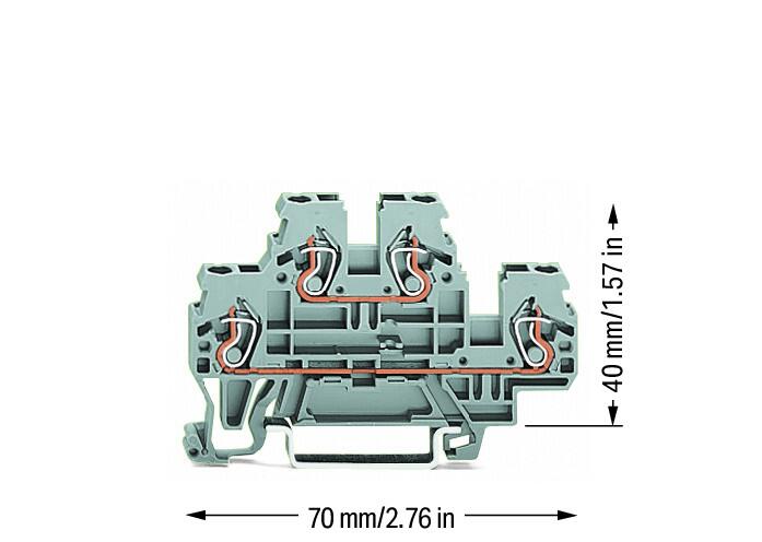 WAGO Reihenklemme 0,08-2,5qmm 2Etagen gr Serie 870 870-501 2kl 24A TS35