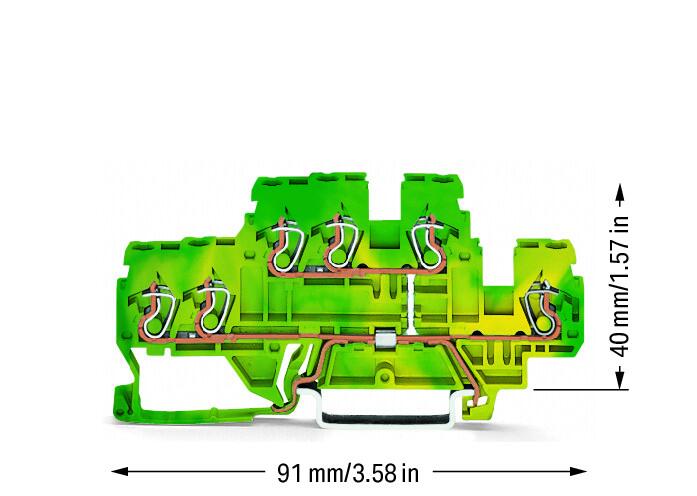 WAGO Schutzleiter-Reihenklemme gn/ge Serie 870 870-537 0,08-2,5qmm 2Etagen
