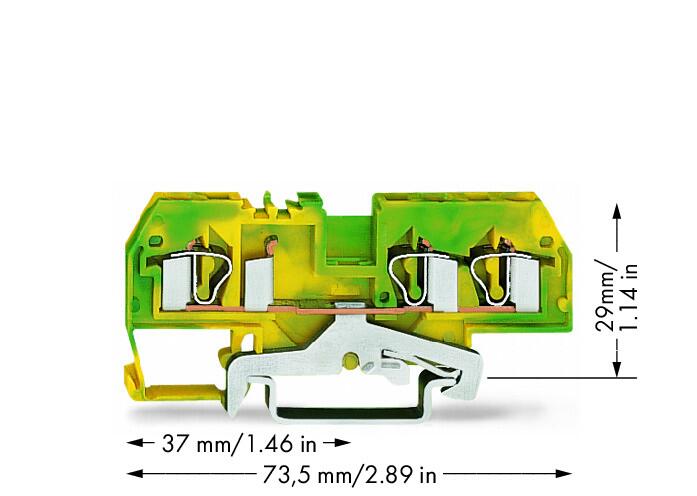 WAGO Schutzleiter-Reihenklemme 0,08-4qmm Serie 281 281-687 gn/ge 1Etage TS35
