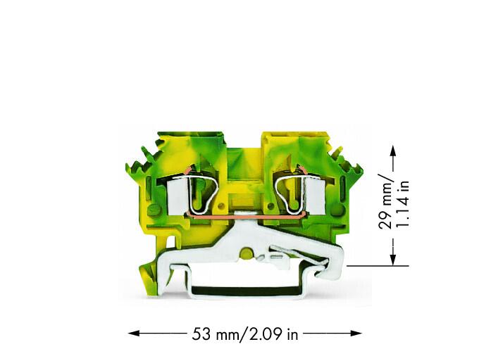 WAGO Schutzleiter-Reihenklemme 0,08-4qmm Serie 281 281-607/999-950 gn/ge 1Etage