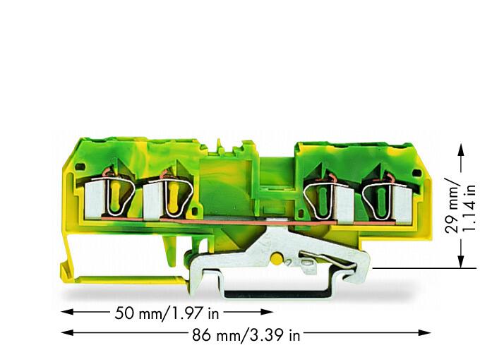 WAGO Schutzleiter-Reihenklemme 0,08-4qmm Serie 281 281-657 gn/ge 1Etage TS35