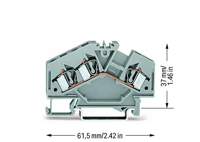 WAGO Reihenklemme 0,08-4qmm 1Etage 3kl Serie 281 281-631 gr 32A TS35