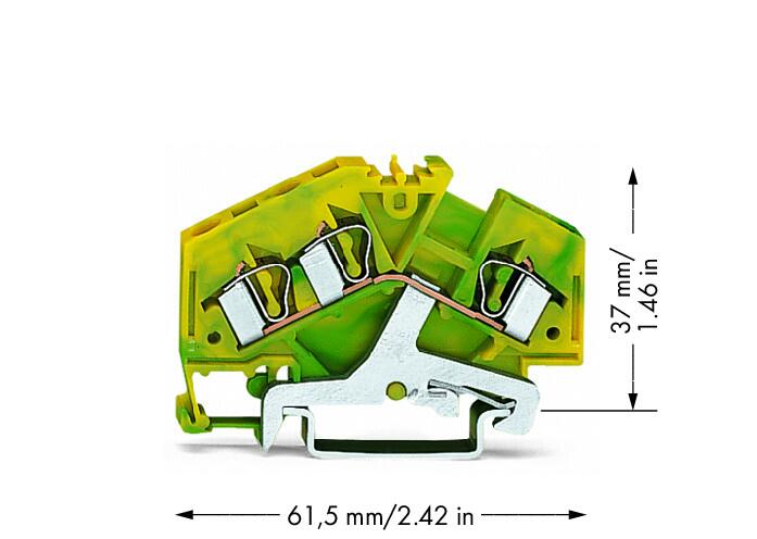 WAGO Schutzleiter-Reihenklemme 0,08-4qmm Serie 281 281-637/999-950 gn/ge 1Etage