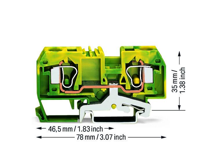 WAGO Schutzleiter-Reihenklemme 0,2-10qmm Serie 284 284-907/999-950 gn/ge 1Etage