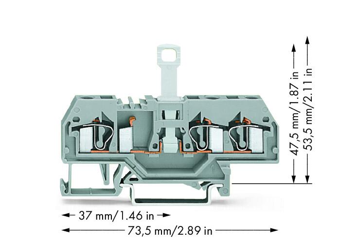 WAGO Trennreihenklemme gr 0,08-4qmm 10A Serie 281 281-683 1Etage