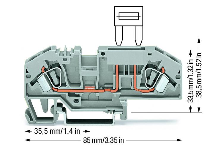 WAGO Sicherungs-Reihenklemme 0,2-6qmm Serie 282 282-696 Flachsich steckb 25A