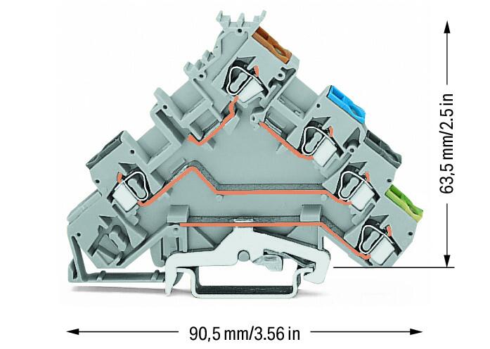 WAGO Initiator/Aktor-Klemme 4Etagen 20A Serie 280 280-570 0,08-2,5qmm