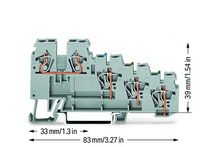 WAGO Initiator/Aktor-Klemme 4Etagen NPN Serie 270 270-570/281-507 0,08-2,5qmm