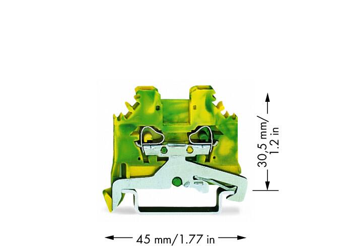 WAGO Schutzleiter-Reihenklemme gn/ge Serie 280 280-107 0,08-2,5qmm 1Etage