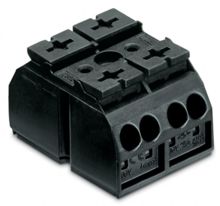WAGO Klemmleiste 0,5-4qmm 32A 2p 24mm sw Serie 862 862-562 Thermopl Federzug