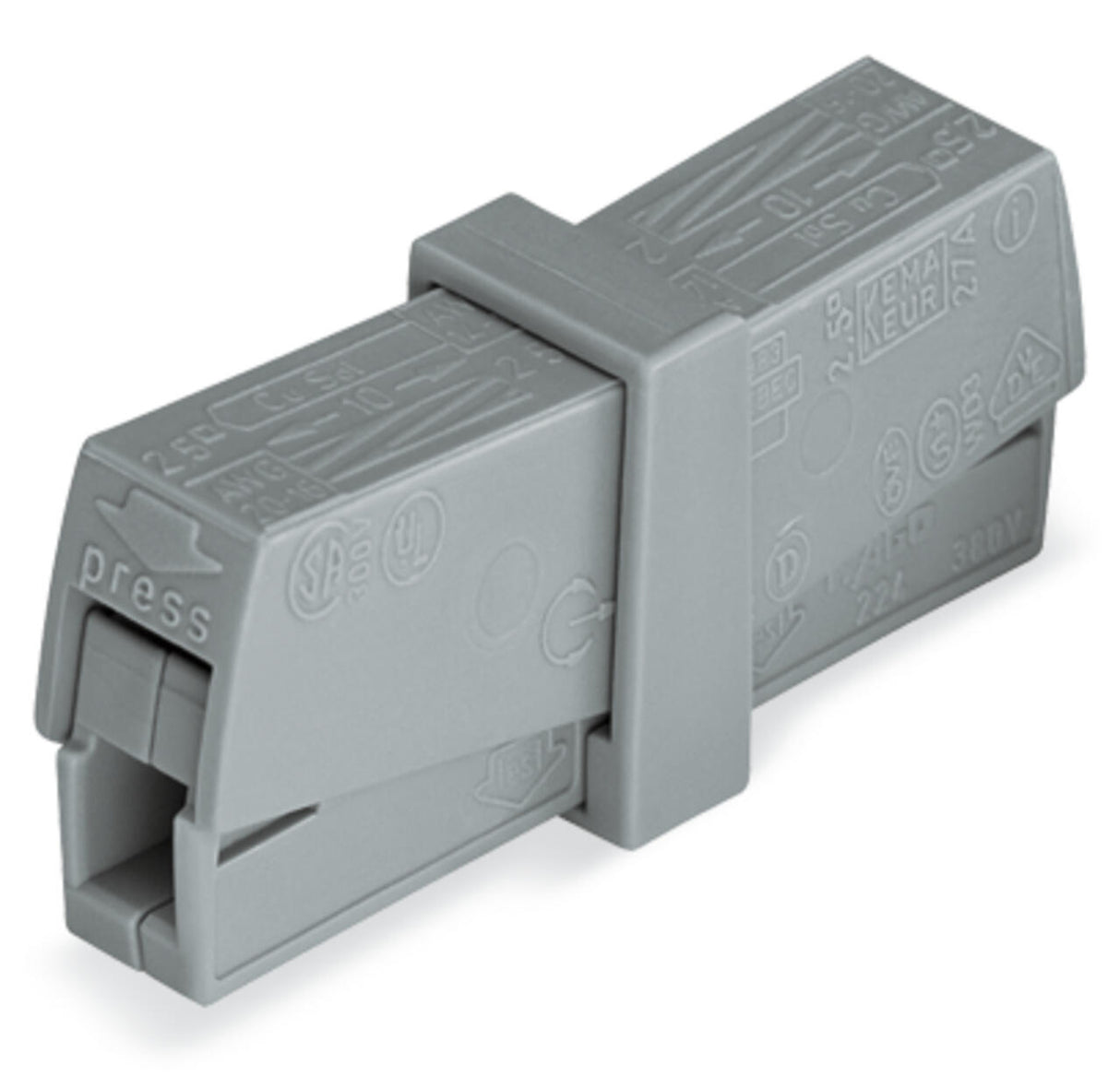 WAGO Leuchtenklemme 2f 400V 24A gr Serie 224 224-201 0,5-2,5qmm 0,5-2,5qmm