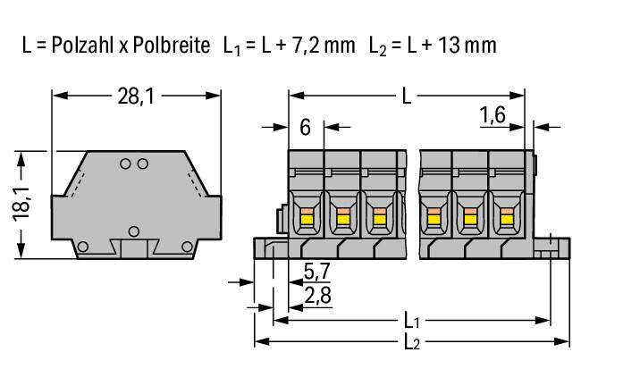 WAGO Klemmleiste 0,08-2,5qmm 24A 5p gr Serie 261 261-425/331-000 Thermopl
