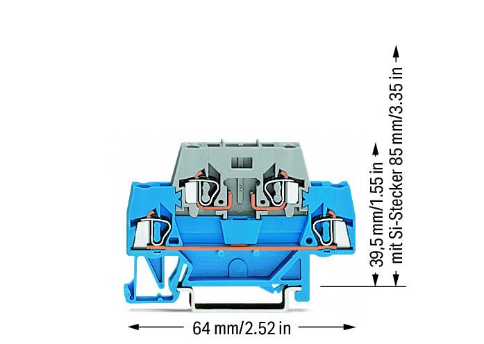 WAGO Reihenklemme 2Etagen 2kl gr/bl 10A Serie 280 280-531 TS35