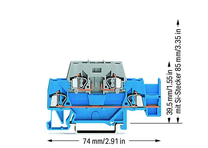 WAGO Reihenklemme 2Etagen 2kl gr/bl 10A Serie 280 280-532 TS35