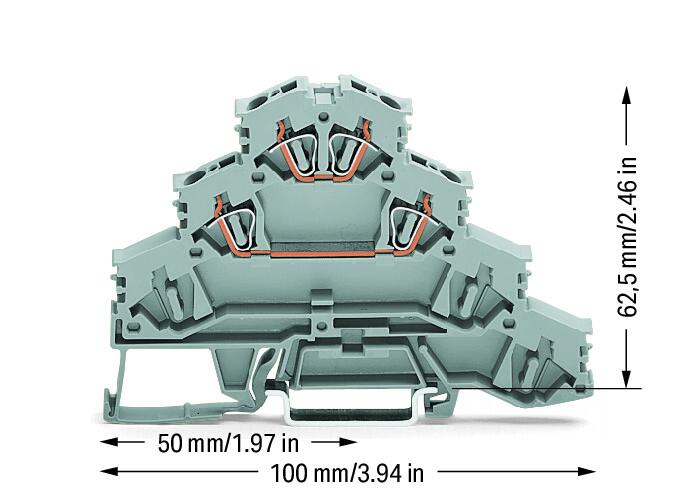 WAGO Reihenklemme 4Etagen 4kl gr 20A Serie 281 281-531 TS35