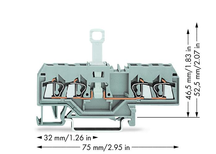 WAGO Trennreihenklemme gr 0,08-2,5qmm Serie 280 280-685 10A 1Etage