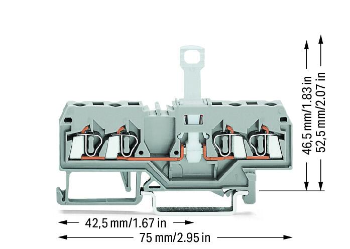 WAGO Trennreihenklemme gr 0,08-2,5qmm Serie 280 280-836 10A 1Etage