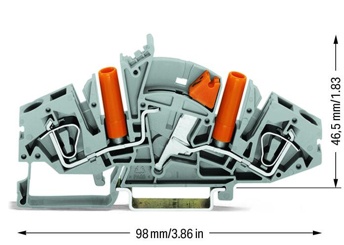 WAGO Trennreihenklemme gr 0,2-6qmm 30A Serie 282 282-821 1Etage