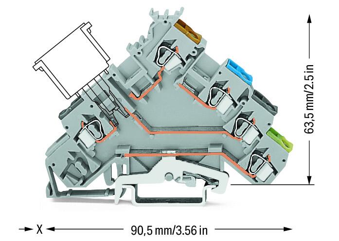 WAGO Initiator/Aktor-Klemme 4Etagen 6A Serie 280 280-571 0,08-2,5qmm