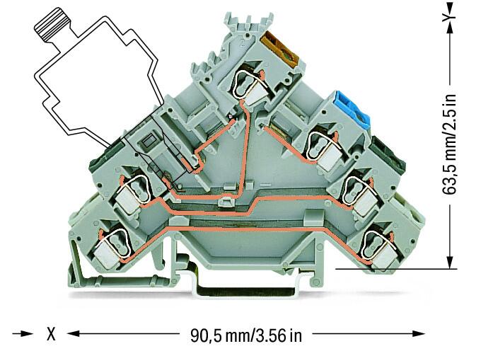 WAGO Initiator/Aktor-Klemme 4Etagen 5A Serie 280 280-588/280-320 0,08-2,5qmm