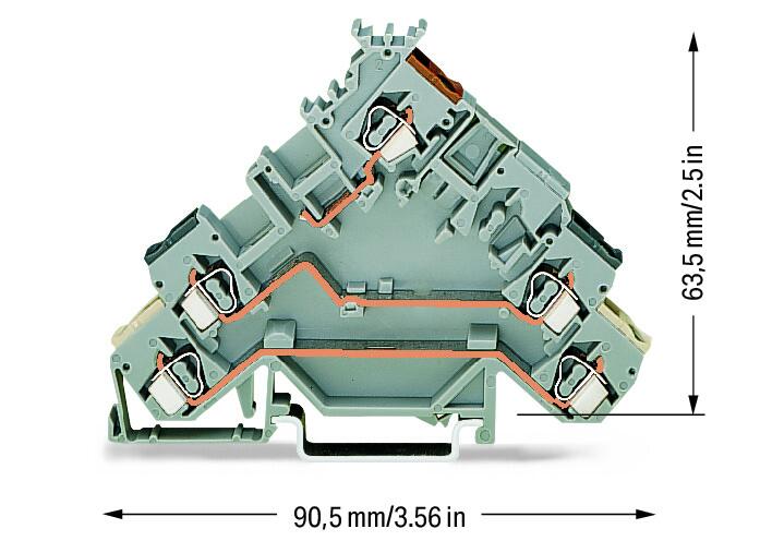WAGO Initiator/Aktor-Klemme 3Etagen 20A Serie 280 280-583 0,08-2,5qmm