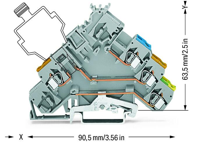 WAGO Initiator/Aktor-Klemme 3Etagen 5A Serie 280 280-575/280-320 0,08-2,5qmm