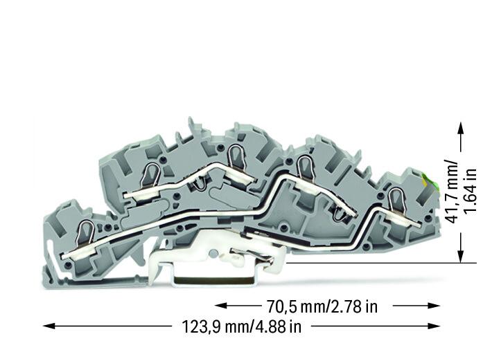 WAGO Installationsklemme 36A 0,5-6qmm gr Serie 2005 2005-7645 3pot Federzug