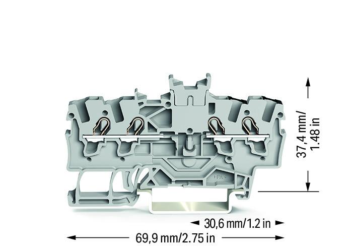 WAGO Reihenklemme 1Etage 4kl gr 18A TS35 Serie 2001 2001-1441
