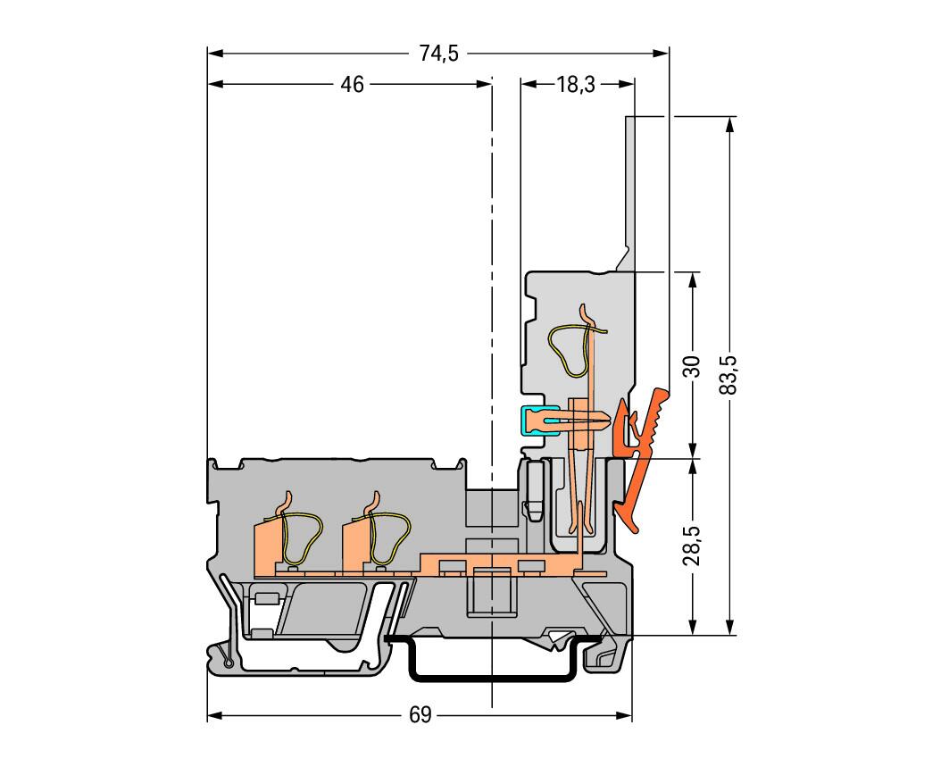 WAGO Reihenklemme 0,08-4qmm 1Etage 2kl Serie 769 769-251/000-006 bl 32A TS35