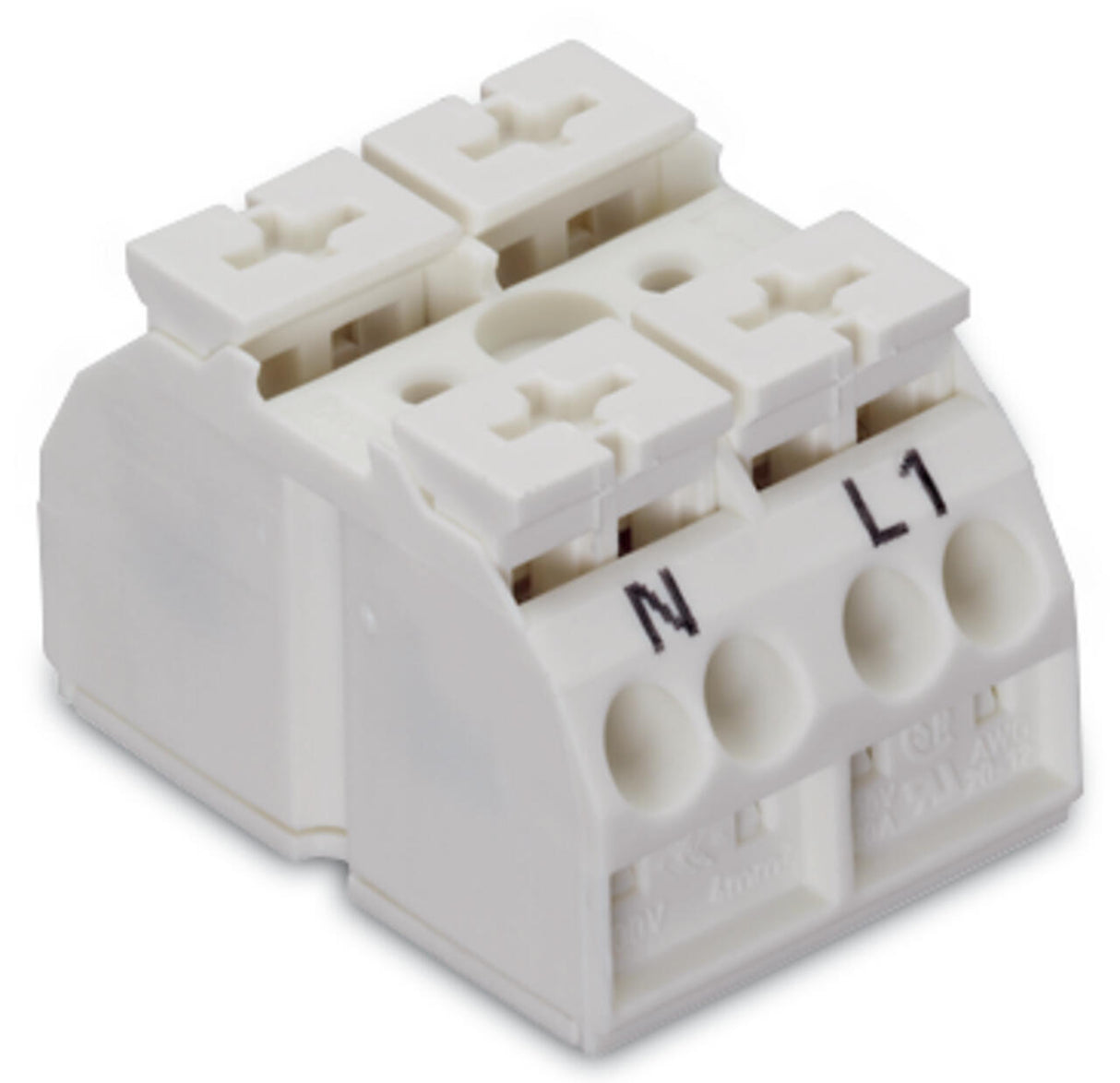 WAGO Klemmleiste 0,5-4qmm 32A 2p 24mm ws Serie 862 862-2652 Thermopl Federzug