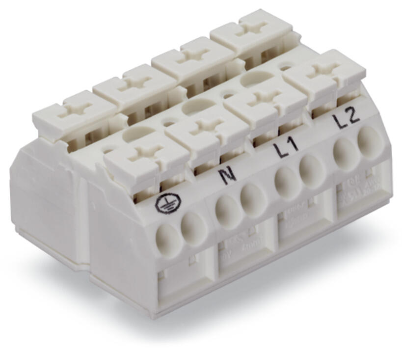 WAGO Klemmleiste 0,5-4qmm 32A 4p 48mm ws Serie 862 862-9694 Thermopl Federzug