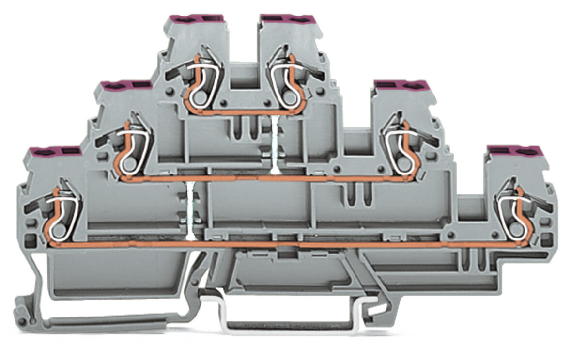 WAGO Reihenklemme 3Etagen 2kl gr 24A Serie 870 870-556 TS35