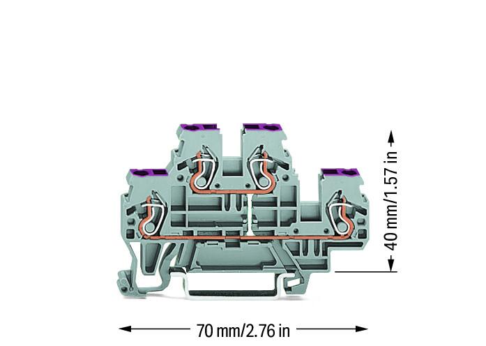 WAGO Reihenklemme 2Etagen 2kl gr 24A Serie 870 870-508 TS35