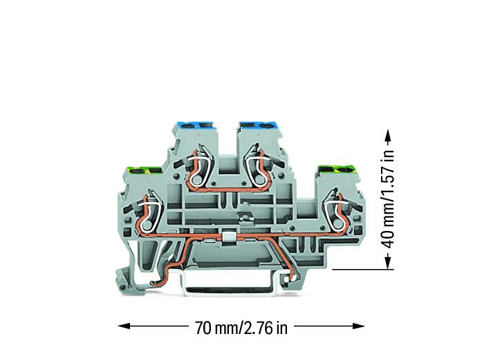 WAGO Reihenklemme 2Etagen 2kl gr 24A Serie 870 870-517 TS35