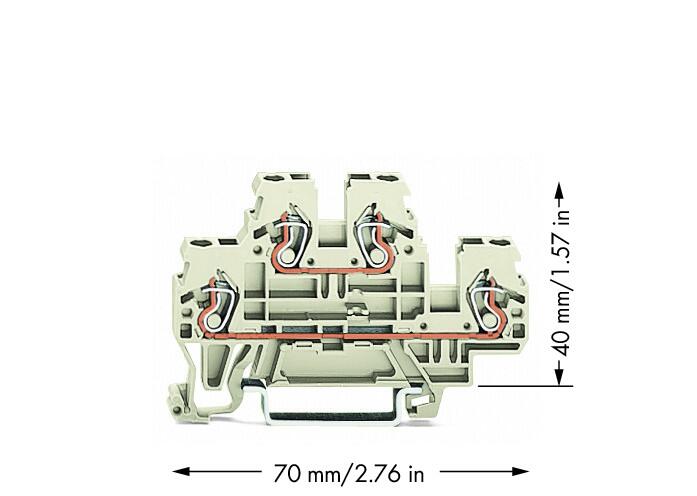 WAGO Reihenklemme 1Etage 2kl gr 18A TS35 Serie 870 870-961