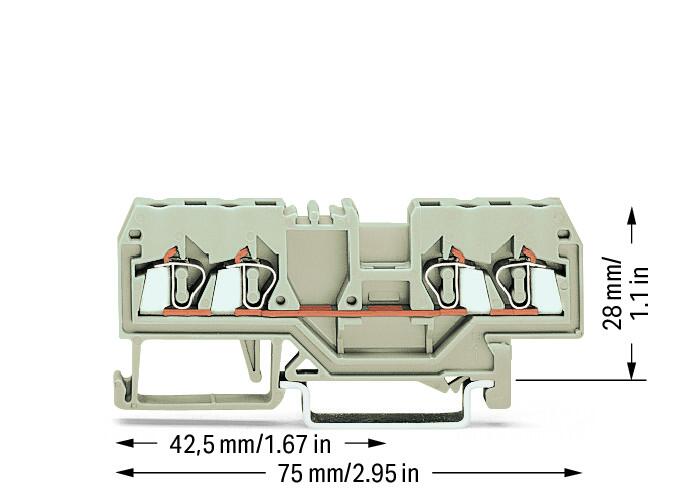 WAGO Reihenklemme 1Etage 4kl lgr 20A Serie 280 280-994 TS35