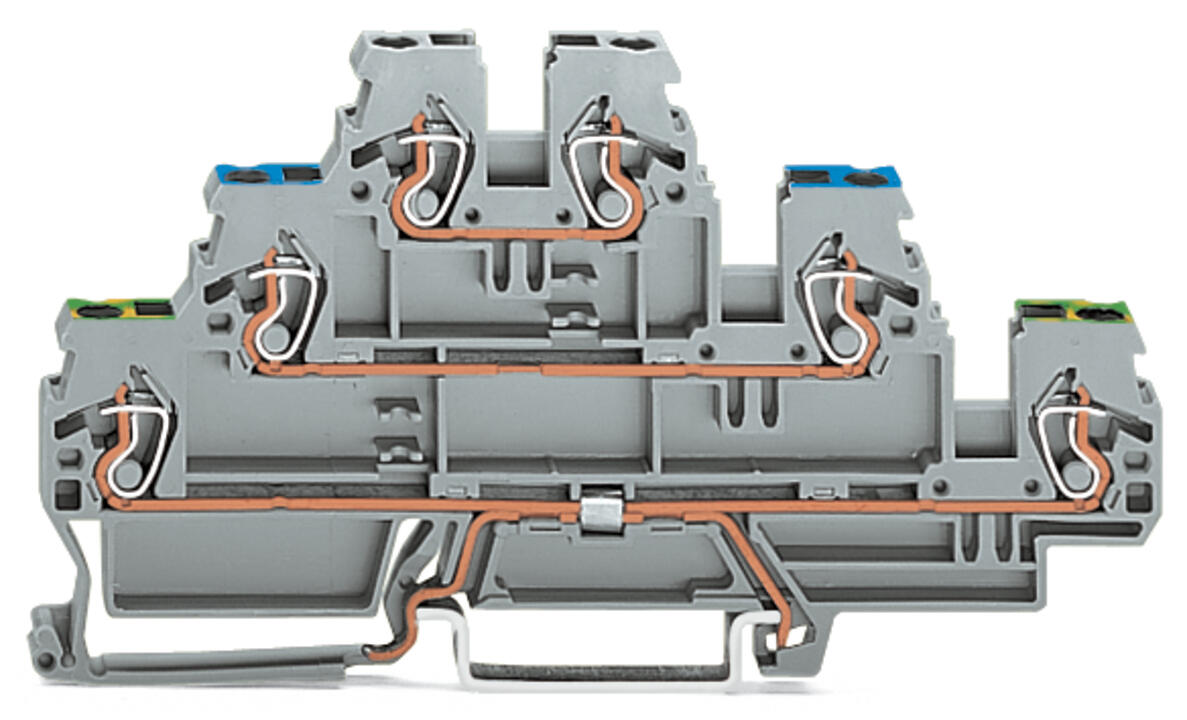 WAGO Reihenklemme 3Etagen 2kl gr 24A Serie 870 870-567 TS35
