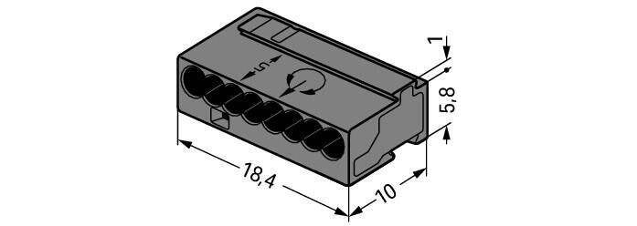 WAGO Steckklemme 8f 100V 6A 0,6-0,8qmm Serie 243 243-208 dgr f.Massivleit