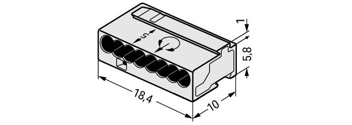 WAGO Steckklemme 8f 100V 6A lgr Serie 243 243-308 f.Massivleit