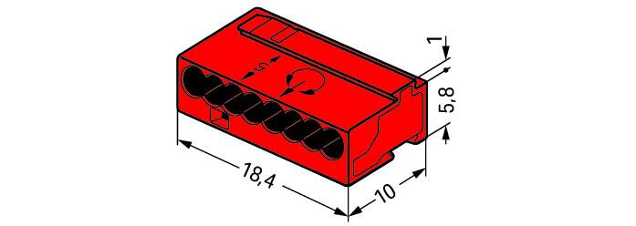 WAGO Steckklemme 8f 100V 6A rt Serie 243 243-808 f.Massivleit