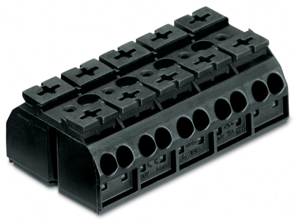 WAGO Klemmleiste 0,5-4qmm 32A 5p 60mm sw 862-505/999-950 Thermopl Federzug