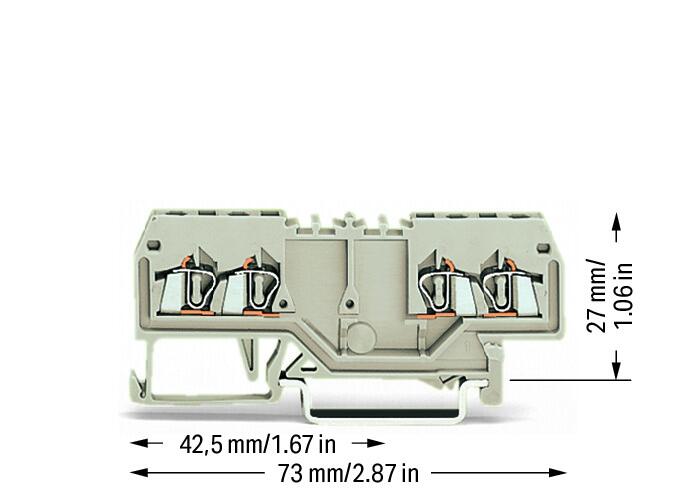 WAGO Reihenklemme 1Etage 4kl lgr 15A Serie 279 279-995 TS35