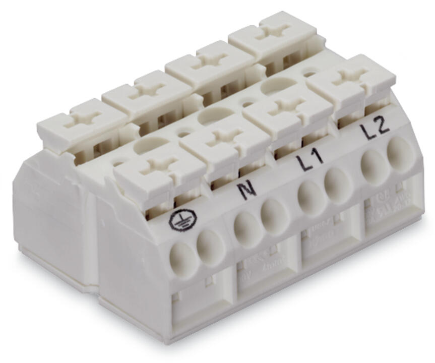 WAGO Klemmleiste 0,5-4qmm 32A 4p 48mm ws Serie 862 862-1604 Thermopl Federzug