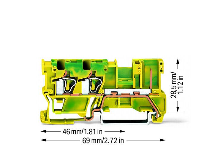 WAGO Schutzleiter-Reihenklemme 0,08-4qmm Serie 769 769-257 gn/ge 1Etage TS35