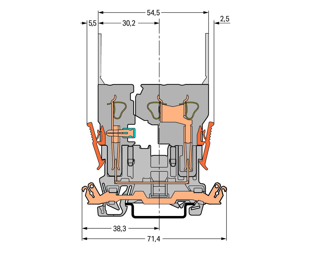 WAGO Reihenklemme 1Etage 2kl gr 32A TS35 Serie 769 769-221