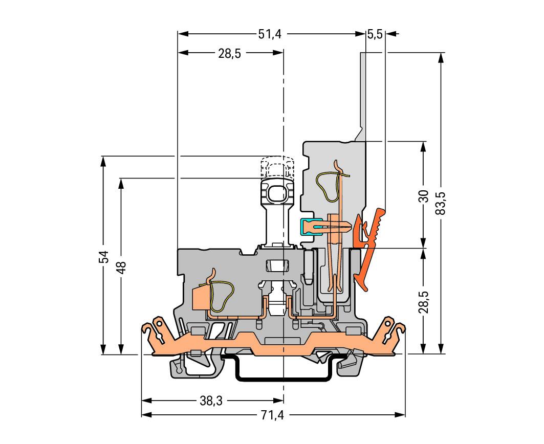 WAGO Trennreihenklemme gr 0,08-4qmm 16A Serie 769 769-233 1Etage